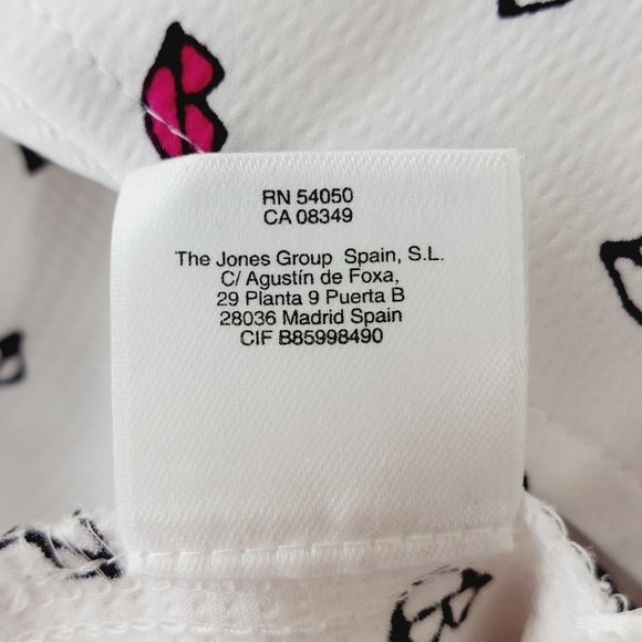 Jones New York Collection Lip Print Fun Long Sleeve Button Down Shirt P2967 - Picture 6 of 8